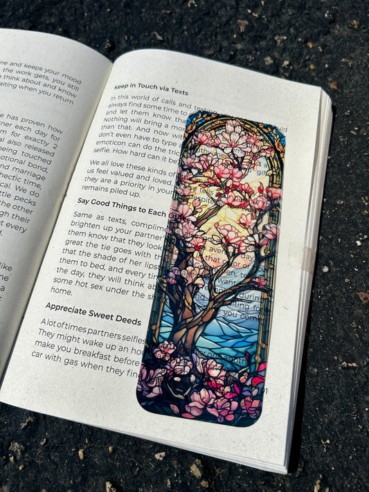 Stained Glass Cherry Blossom Bookmark