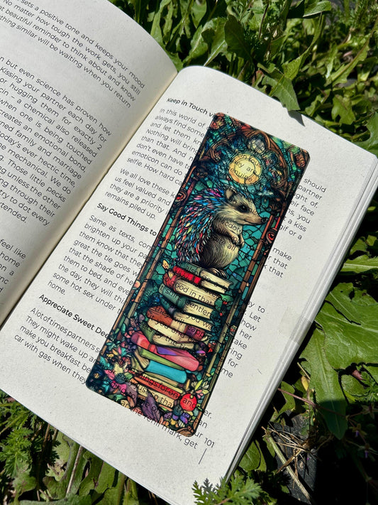 Book Stacked Hedgehog Bookmark