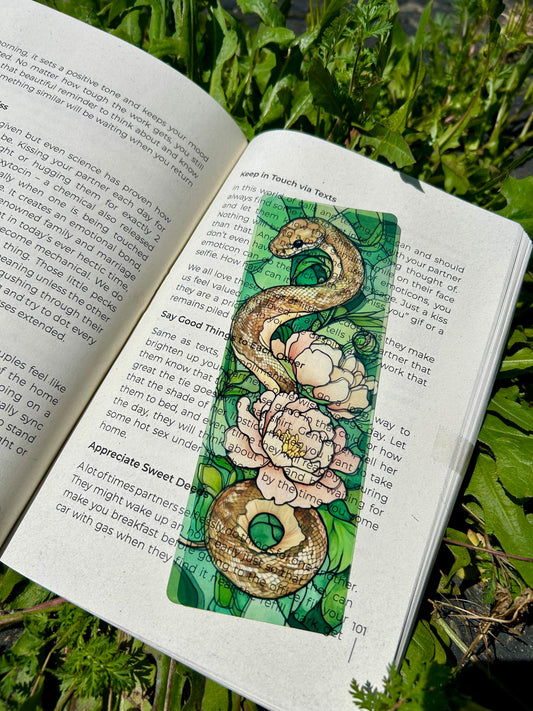 Stained Glass Ball Python Bookmark