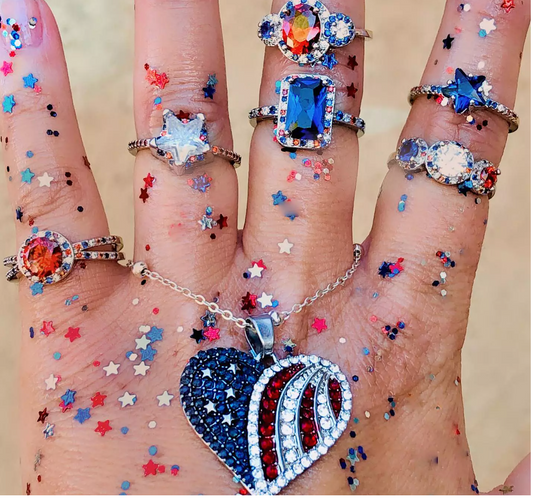 Blue Star America Ring