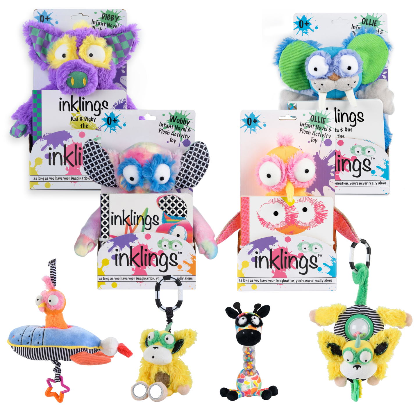 Inklings Baby Ultimate Plush Toy & Board Book Bundle - All 8 characters | Baby Shower Gift Set
