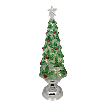 Lighted Spinning Waterglobe Christmas Tree - 16 Inch
