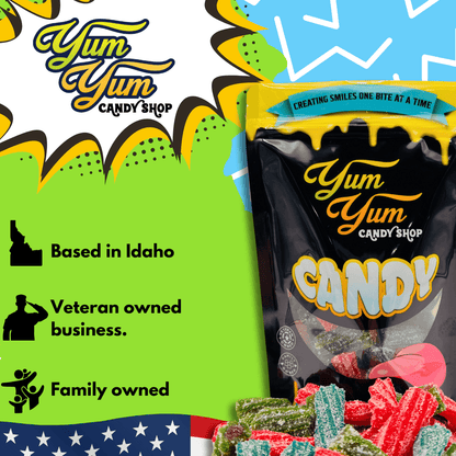 Fruit Filled Sour Licorice Twists – Watermelon, Strawberry & Blue Raspberry | Yum Yum Candy Shop